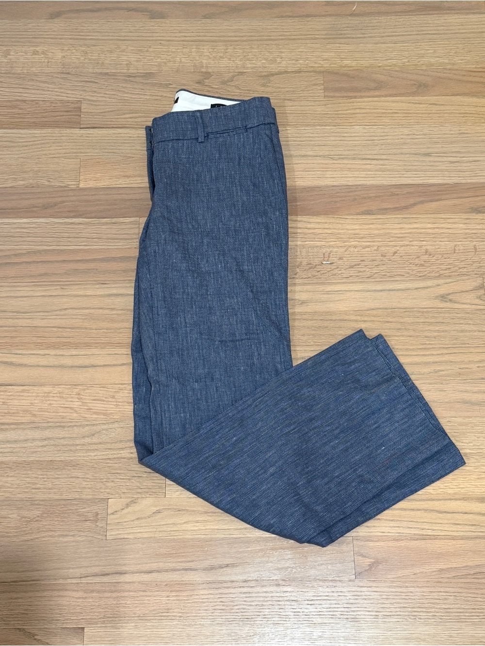 LOFT Navy Textured “Marissa Trousers”, Size 2
